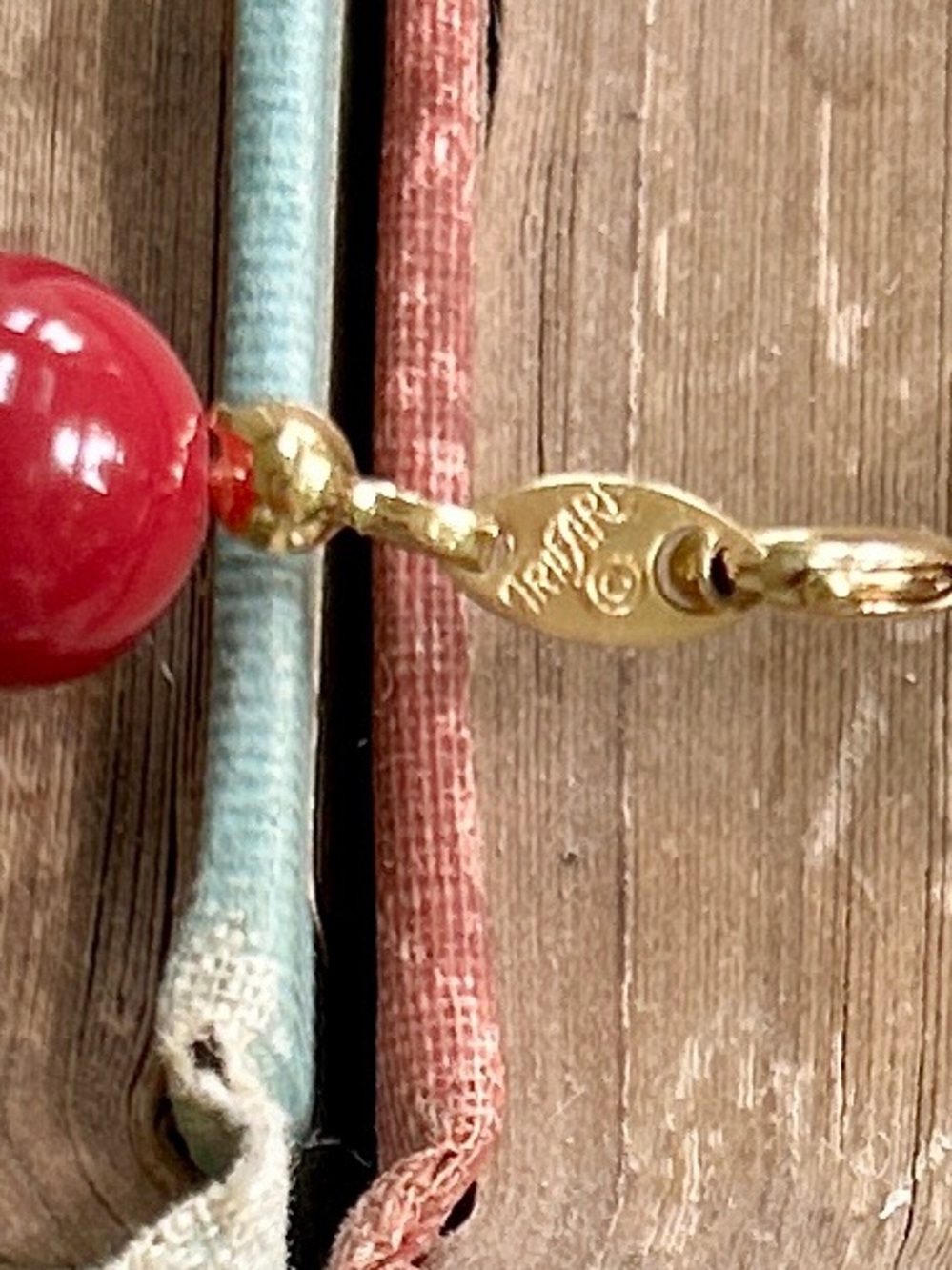Trifari Cranberry Beaded Choker Necklace - Picture 4 of 4